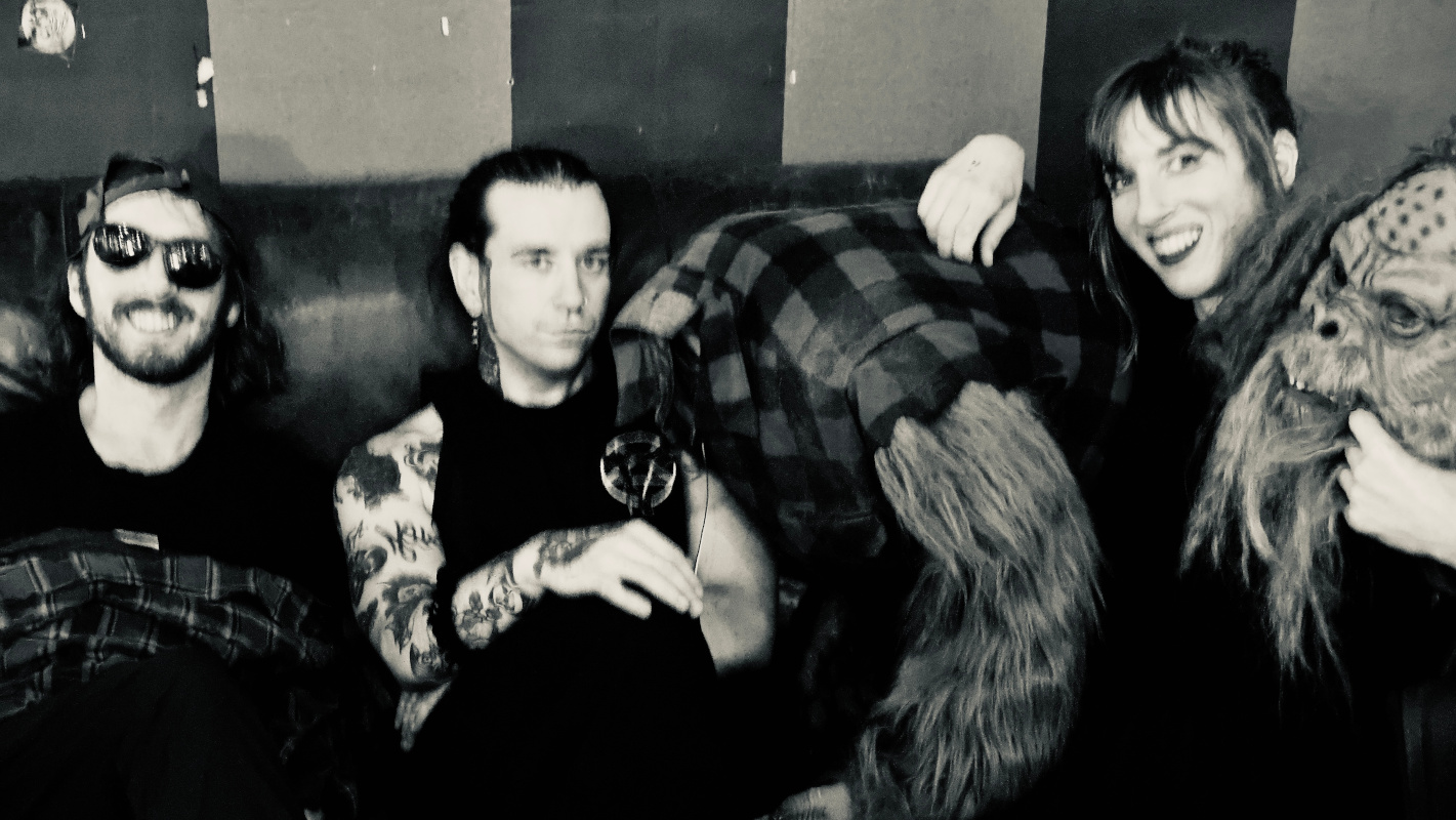 picture of auntie death members: rat (left), kat (center), and bird (right)