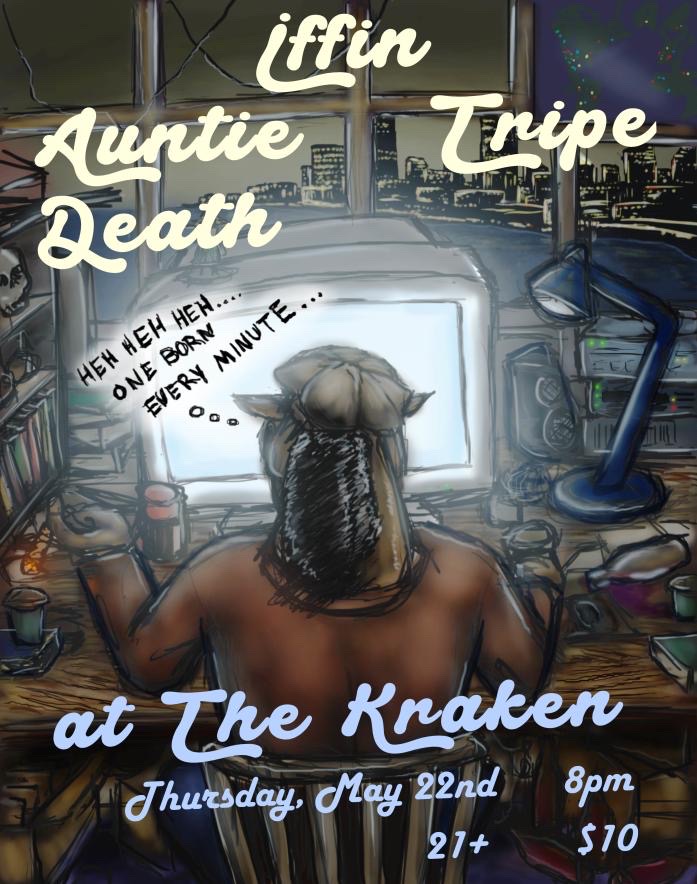 poster for may 22nd show at kraken bar