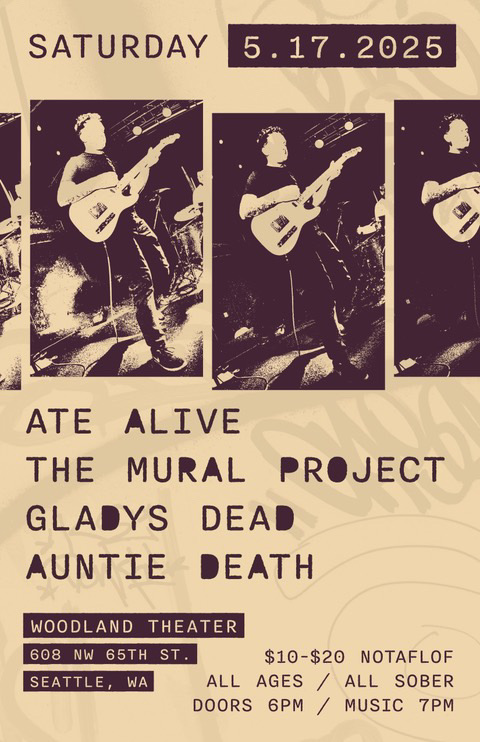 poster for may 17th show at woodland theater